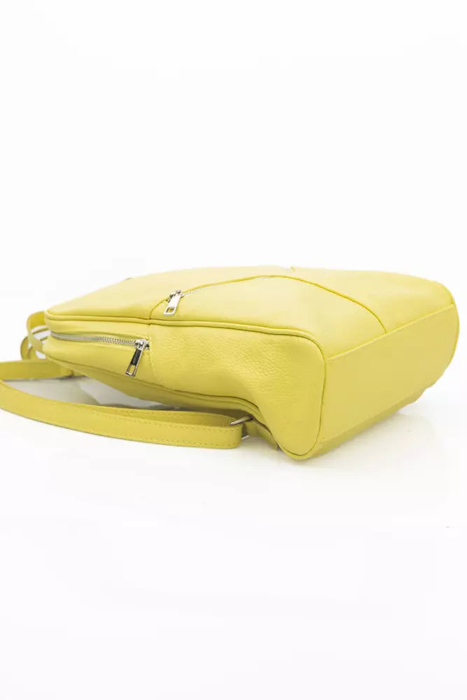 Mochila de cuero amarillo sol