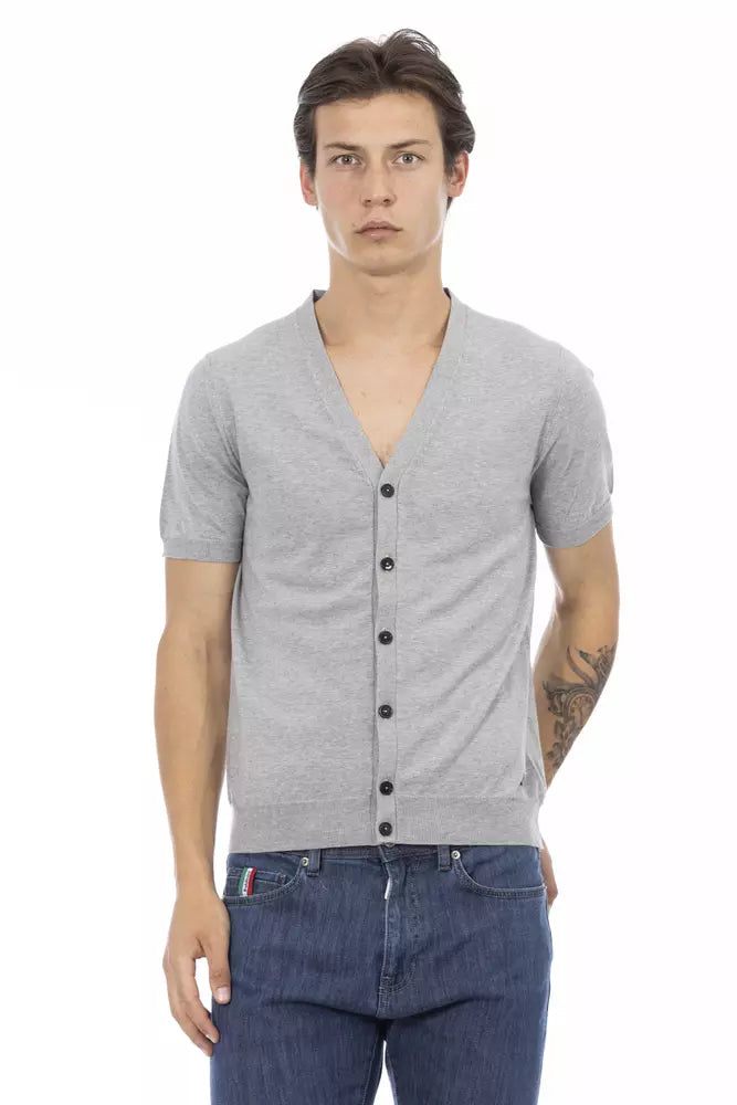 Suéter de algodón gris para hombre Baldinini Trend