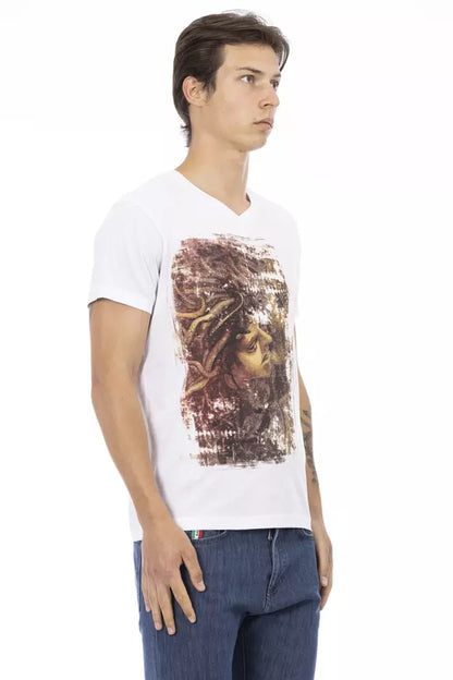 Camiseta de algodón blanca para hombre Trussardi Action