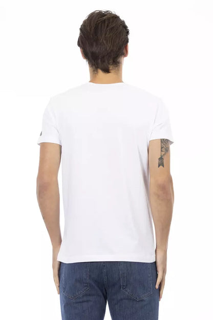 Camiseta de algodón blanca para hombre Trussardi Action