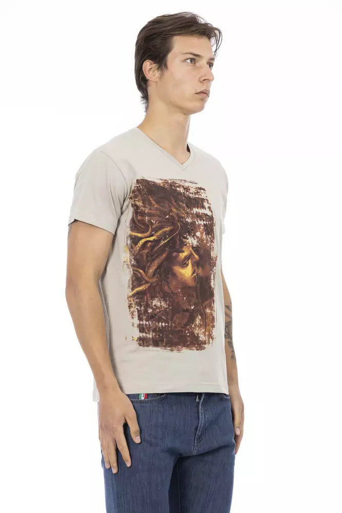 Camiseta de algodón beige para hombre Trussardi Action
