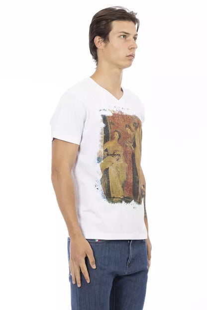 Camiseta de algodón blanca para hombre Trussardi Action