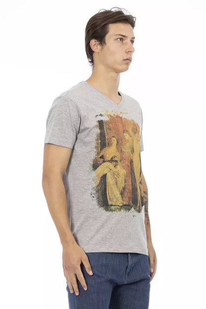 Camiseta de algodón gris Trussardi Action para hombre