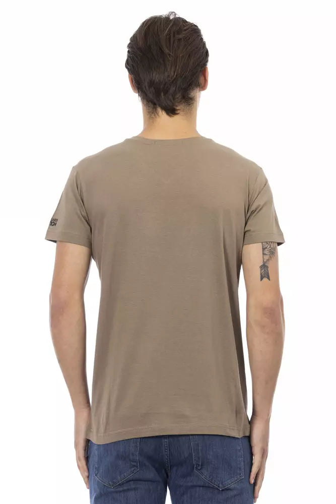 Camiseta de algodón marrón Trussardi Action para hombre