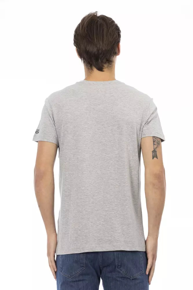 Camiseta de algodón gris Trussardi Action para hombre