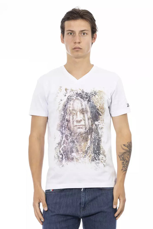 Camiseta de algodón blanca para hombre Trussardi Action