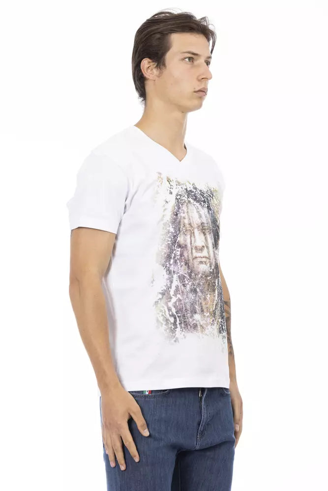 Camiseta de algodón blanca para hombre Trussardi Action