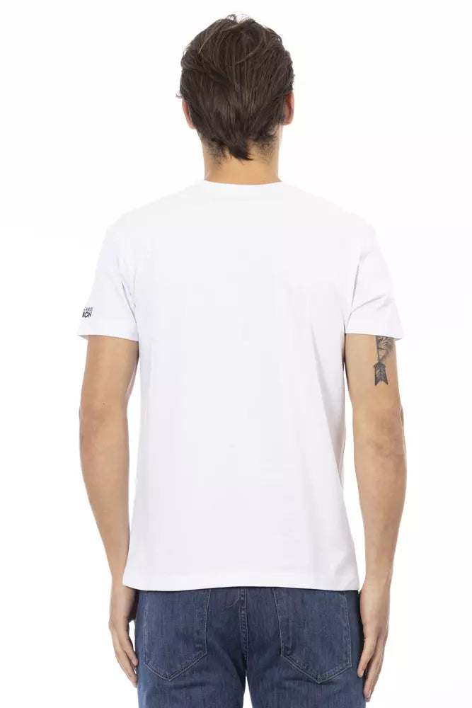 Camiseta de algodón blanca para hombre Trussardi Action