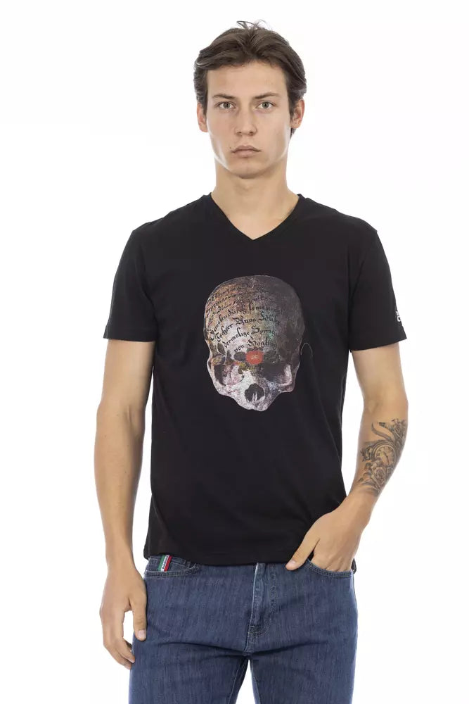 Camiseta de algodón negra para hombre Trussardi Action