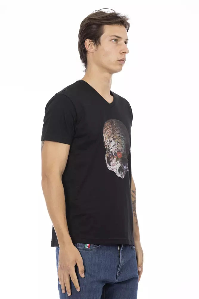 Camiseta de algodón negra para hombre Trussardi Action