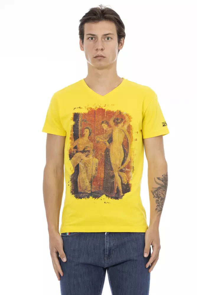 Camiseta de algodón amarilla para hombre Trussardi Action