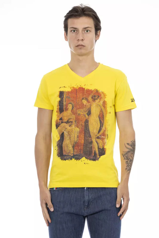 Camiseta de algodón amarilla para hombre Trussardi Action