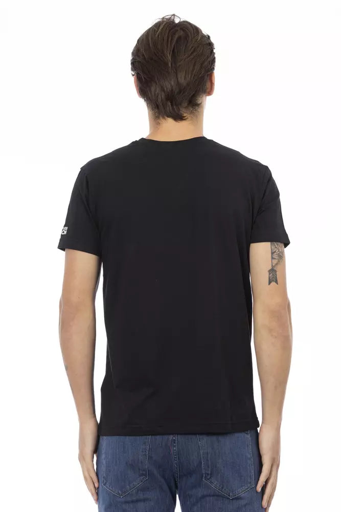 Camiseta de algodón negra para hombre Trussardi Action