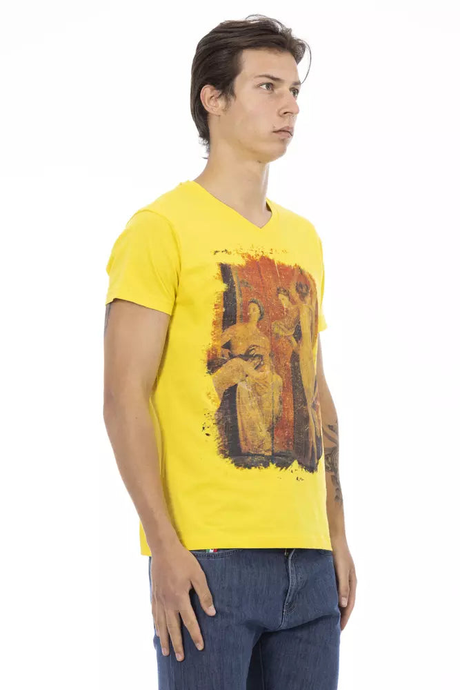 Camiseta de algodón amarilla para hombre Trussardi Action