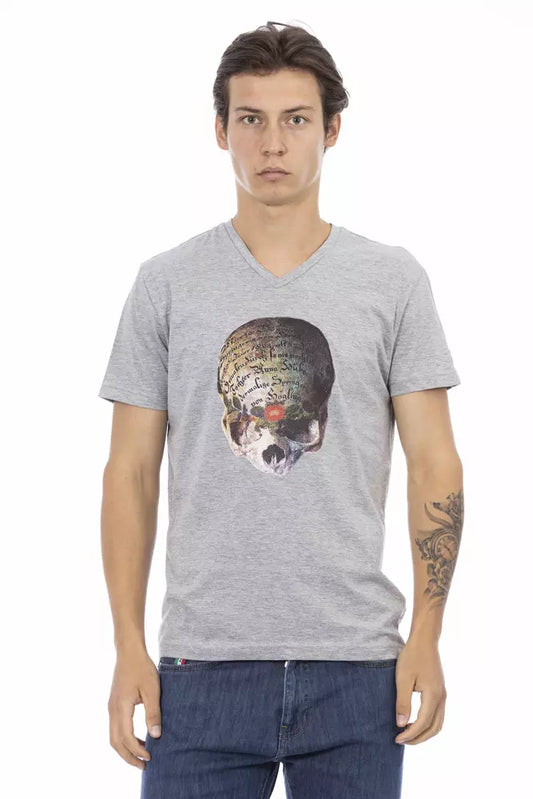 Camiseta de algodón gris Trussardi Action para hombre