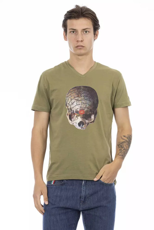 Camiseta de algodón verde Action de Trussardi para hombre