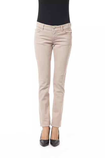 Pantalón de algodón beige para mujer BYBLOS