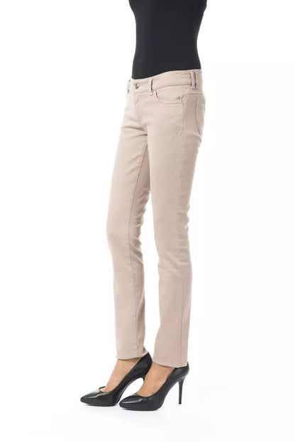 Pantalón de algodón beige para mujer BYBLOS