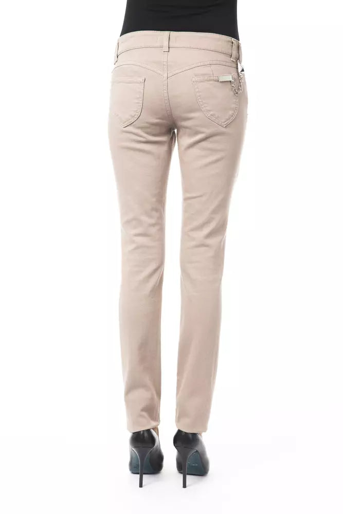 Pantalón de algodón beige para mujer BYBLOS