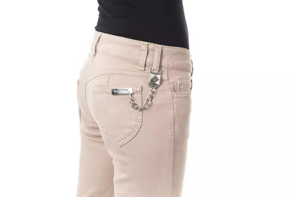 Pantalón de algodón beige para mujer BYBLOS