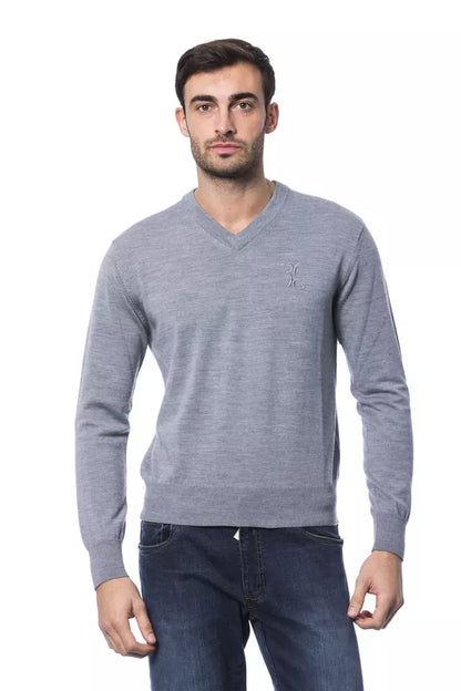 Suéter de lana merino gris para hombre de Billionaire Italian Couture