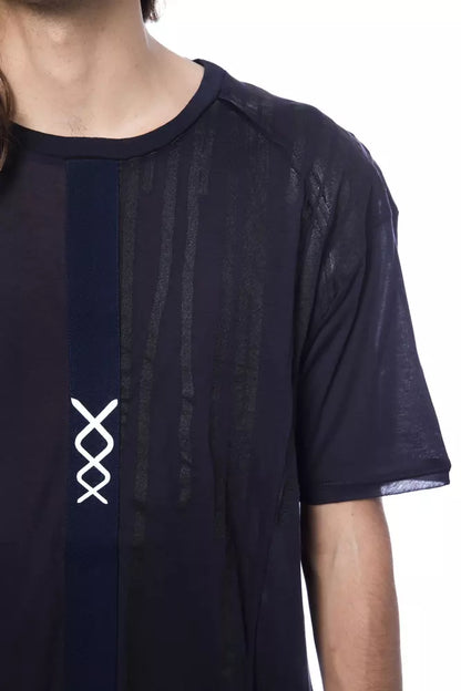 Camiseta de hombre de algodón azul Nicolo Tonetto