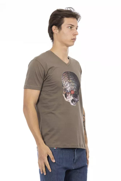 Camiseta de algodón marrón Trussardi Action para hombre
