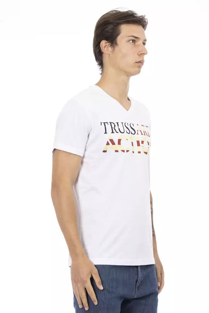 Camiseta de algodón blanca para hombre Trussardi Action