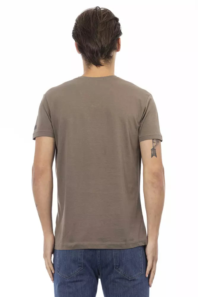 Camiseta de algodón marrón Trussardi Action para hombre