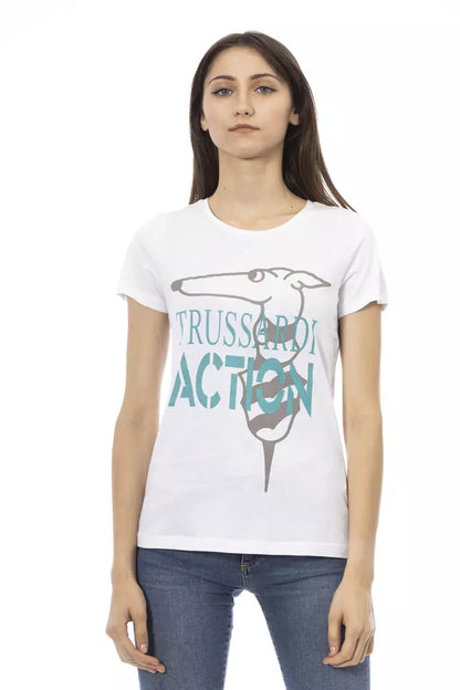 Camiseta estampada blanca Trussardi Action Chic: un básico del armario de verano