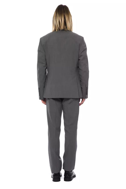 Traje de hombre de lana gris de estilo italiano de alta costura y multimillonario