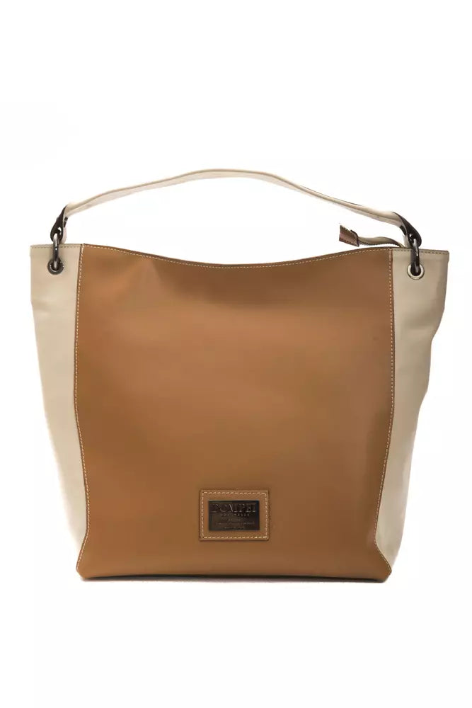 Bolso de hombro para mujer en piel marrón Pompei Donatella