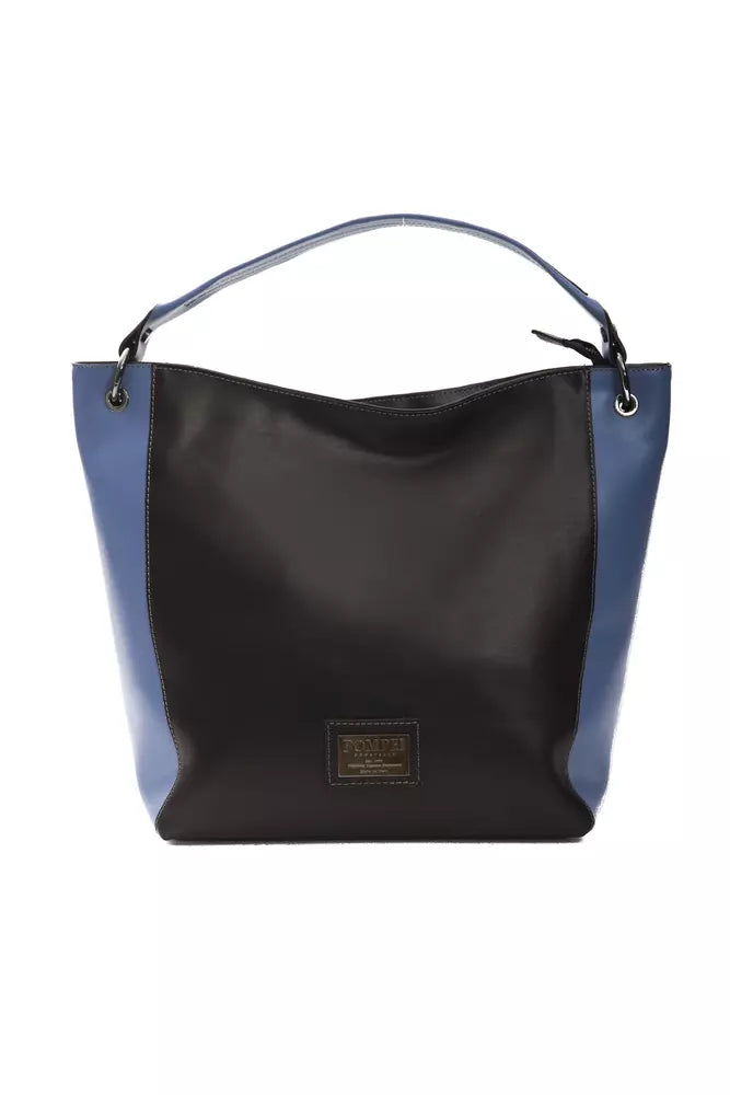 Bolso de hombro para mujer Pompei Donatella de piel negra