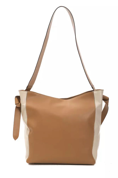 Bolso de hombro para mujer en piel marrón Pompei Donatella