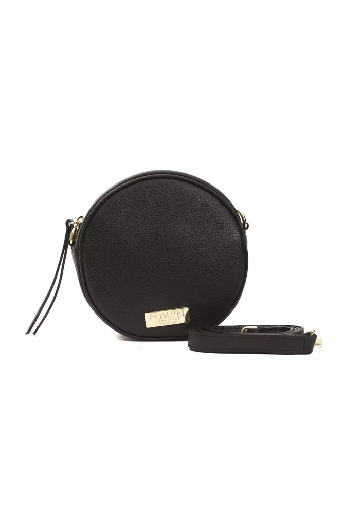 Bolso bandolera de piel negra para mujer Pompei Donatella