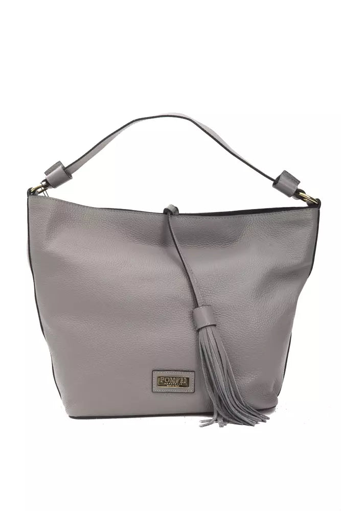 Bolso de hombro para mujer Pompei Donatella de piel gris