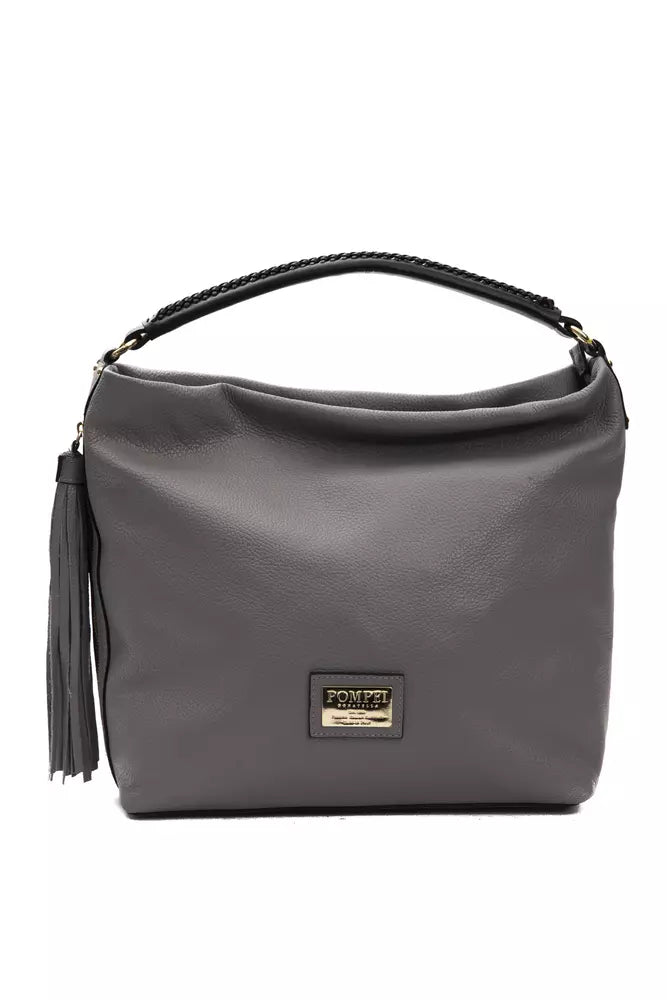 Bolso de hombro para mujer Pompei Donatella de piel gris