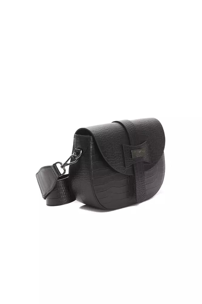 Bolso bandolera de piel negra para mujer Pompei Donatella