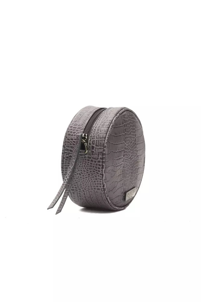 Bolso bandolera de piel gris para mujer Pompei Donatella