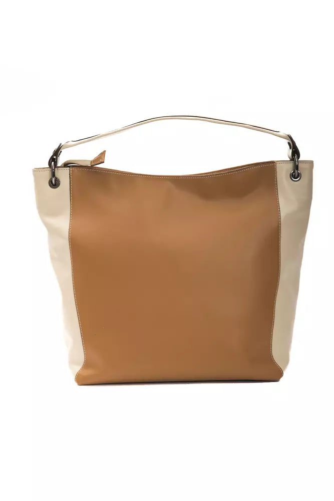 Bolso de hombro para mujer en piel marrón Pompei Donatella