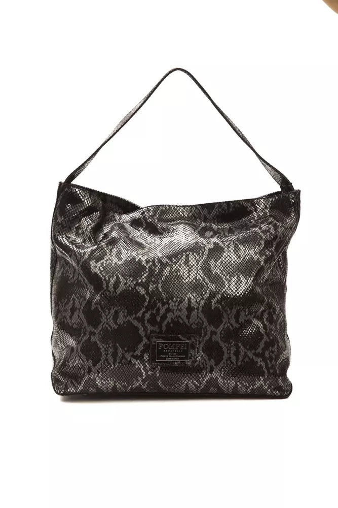 Bolso de hombro para mujer Pompei Donatella de piel gris