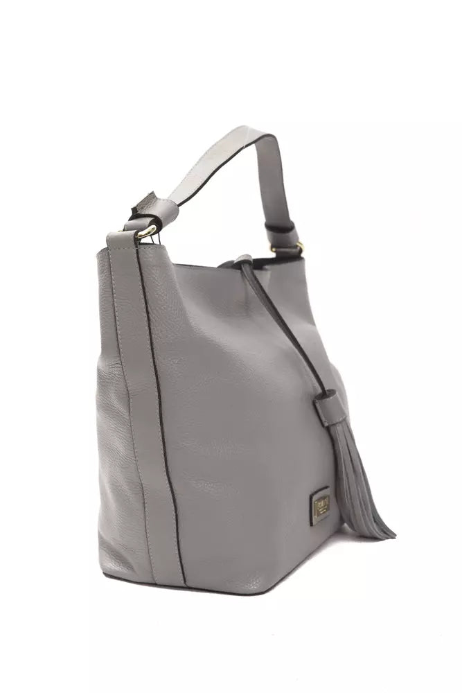 Bolso de hombro para mujer Pompei Donatella de piel gris