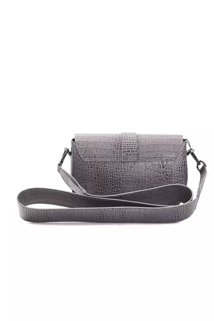 Bolso bandolera de piel gris para mujer Pompei Donatella