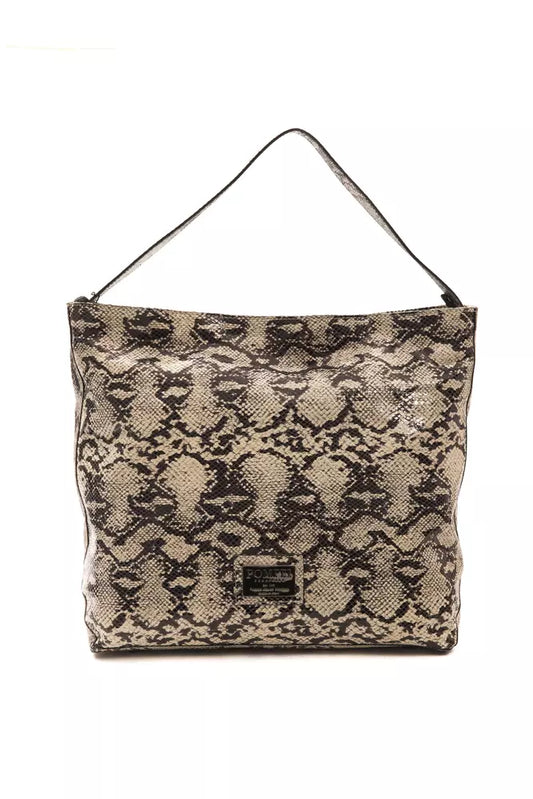 Bolso de hombro para mujer Pompei Donatella de piel gris