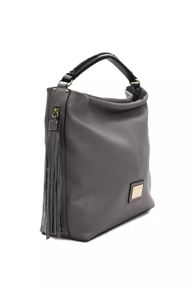 Bolso de hombro para mujer Pompei Donatella de piel gris