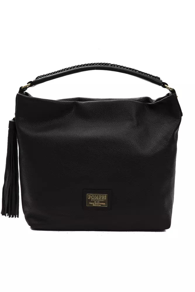 Bolso de hombro para mujer Pompei Donatella de piel negra