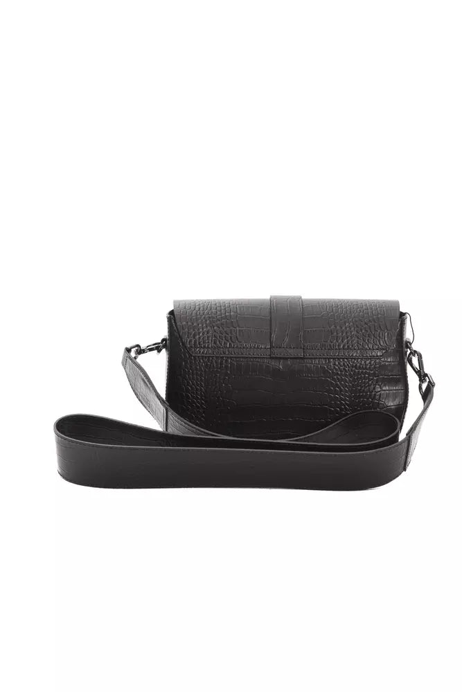 Bolso bandolera de piel negra para mujer Pompei Donatella