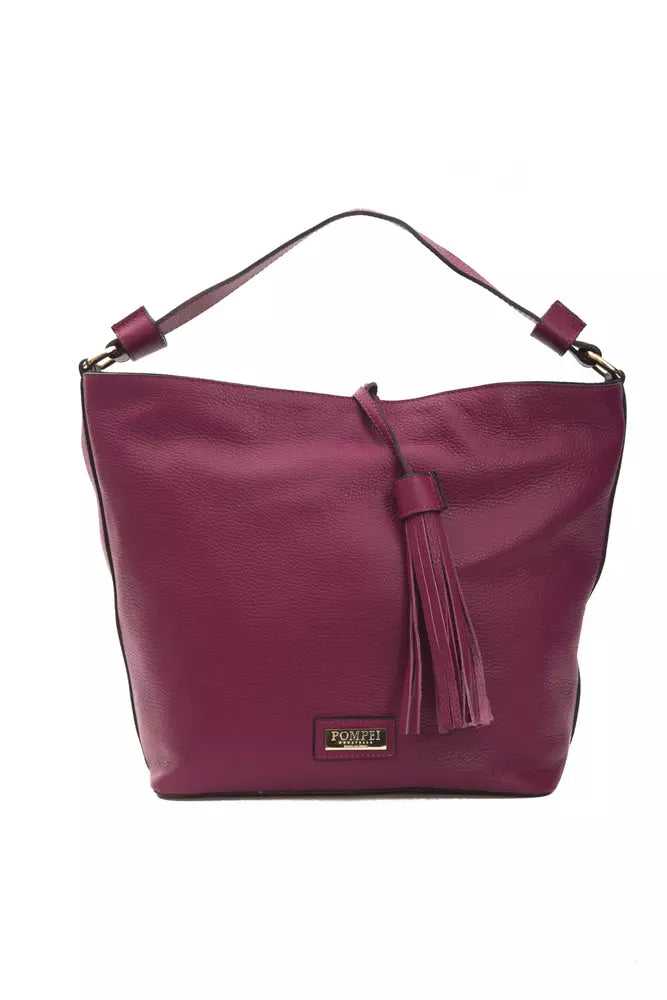 Bolso de hombro para mujer Pompei Donatella de piel color burdeos