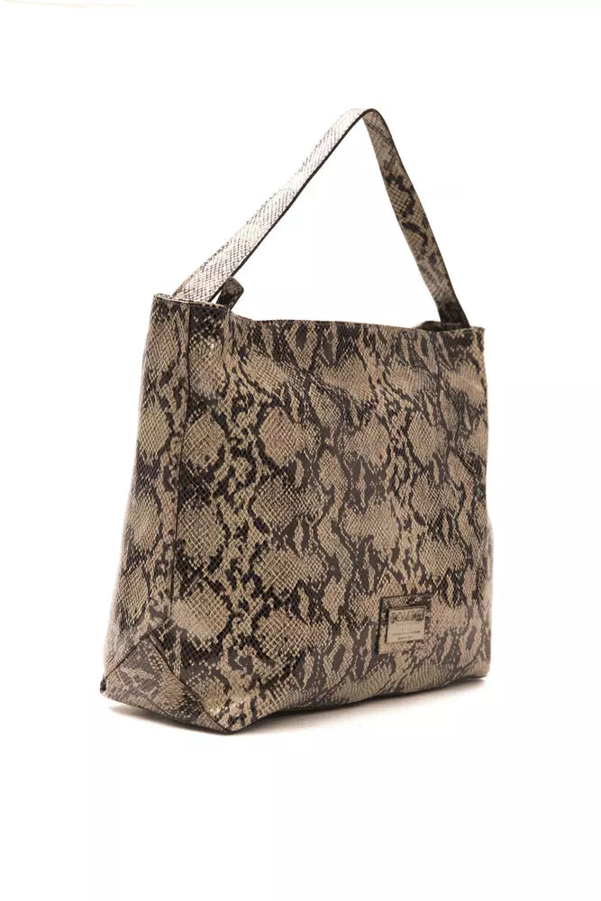 Bolso de hombro para mujer en piel marrón Pompei Donatella