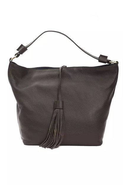 Bolso de hombro para mujer en piel marrón Pompei Donatella